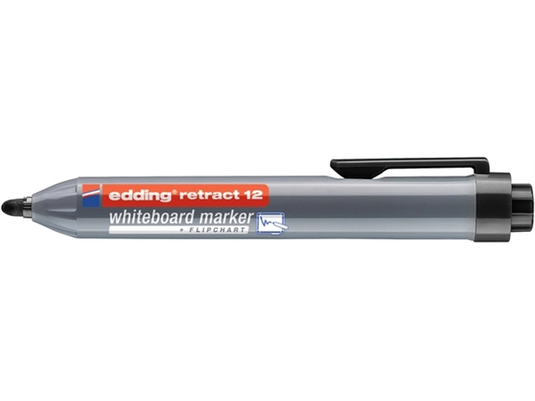 Een Viltstift edding 12 whiteboard drukknop rond 1.5-3mm zwart koop je bij VHK Kantoorartikelen