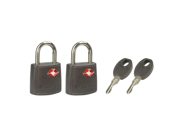 Een Hangslot Masterlock 2 gelijksluitend ABS cover TSA assorti in willekeurige kleur 30mm 2 stuks koop je bij Hoekmankantoorartikelen.nl