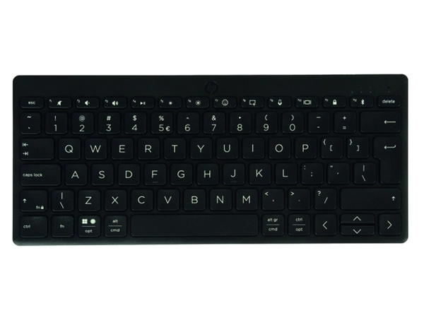 Een Toetsenbord HP 355 compact multi-device Qwerty zwart koop je bij VHK Kantoorartikelen