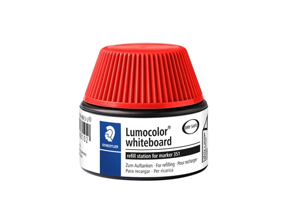 Een Viltstiftvulling Staedtler Lumocolor whiteboard 30ml rood koop je bij VHK Kantoorartikelen