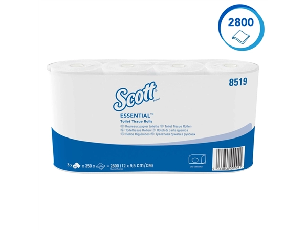 Een Toiletpapier Scott Essential 2-laags 350 vel wit 8519 koop je bij Continu Kantoor