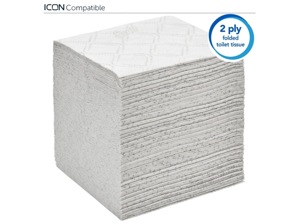 Een Toiletpapier Scott Control gevouwen 2-laags 110x186mm wit 8508 koop je bij Continu Kantoor