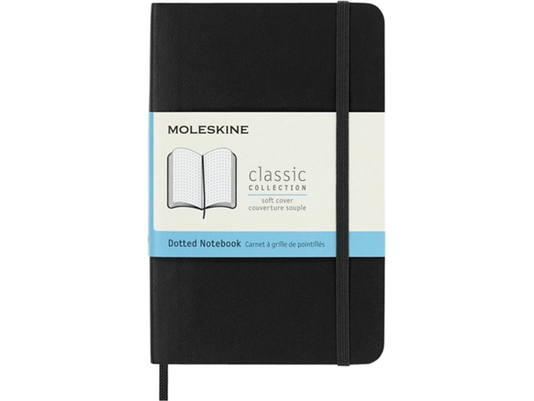 Een Notitieboek Moleskine pocket 90x140mm dots soft cover zwart koop je bij VHK Kantoorartikelen