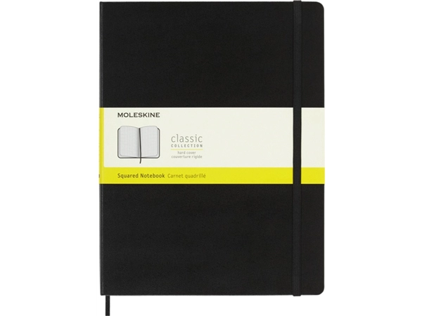 Een Notitieboek Moleskine XL 190x250mm ruit 5x5 hard cover zwart koop je bij VHK Kantoorartikelen