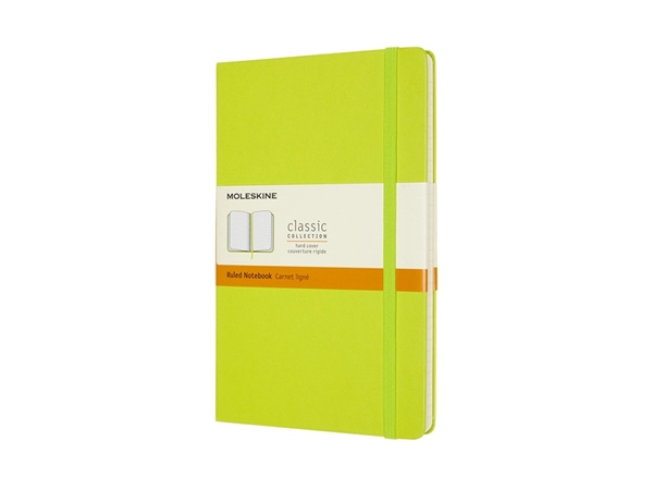 Een Notitieboek Moleskine large 130x210mm lijn hard cover lemon green koop je bij VHK Kantoorartikelen