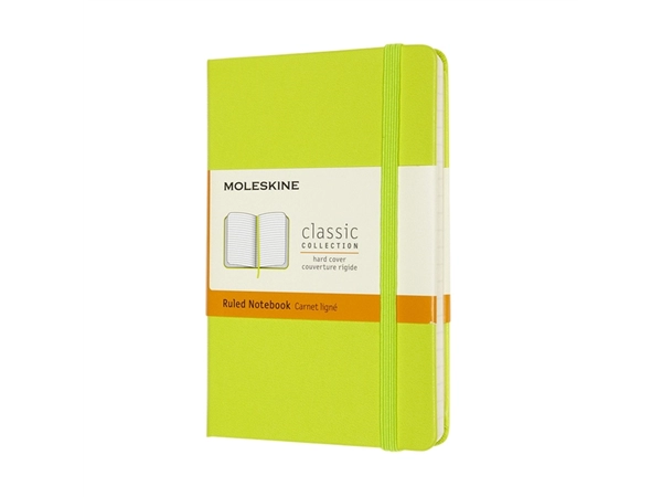 Een Notitieboek Moleskine pocket 90x140mm lijn hard cover lemon green koop je bij VHK Kantoorartikelen