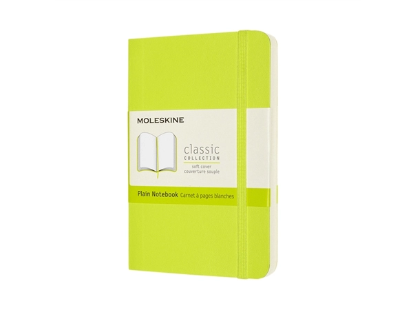 Een Notitieboek Moleskine pocket 90x140mm blanco soft cover lemon green koop je bij VHK Kantoorartikelen