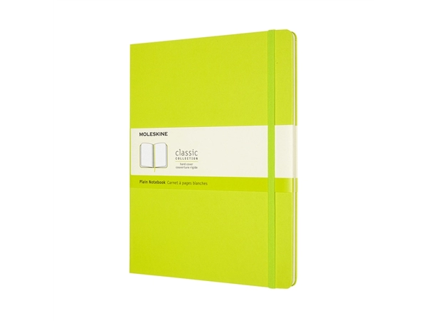 Een Notitieboek Moleskine XL 190x250mm blanco hard cover lemon green koop je bij VHK Kantoorartikelen