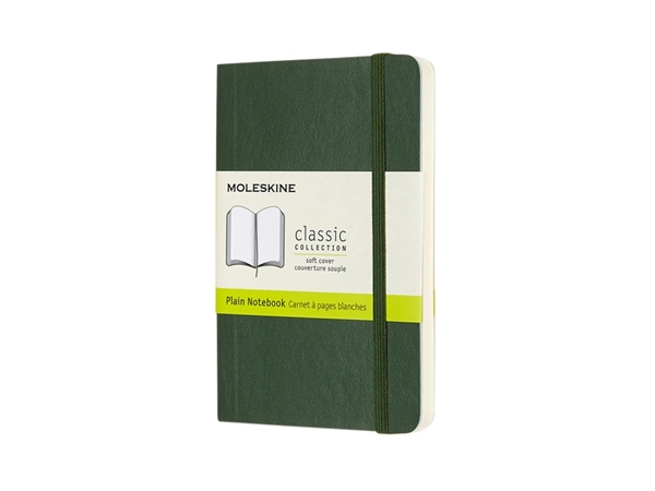 Een Notitieboek Moleskine pocket 90x140mm blanco soft cover myrtle green koop je bij VHK Kantoorartikelen