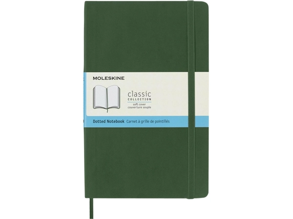 Een Notitieboek Moleskine large 130x210mm dots soft cover myrtle green koop je bij VHK Kantoorartikelen