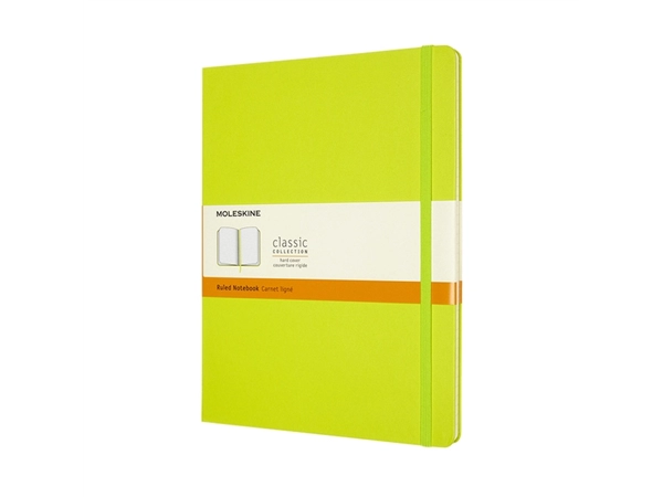 Een Notitieboek Moleskine XL 190x250mm lijn hard cover lemon green koop je bij Hoekmankantoorartikelen.nl