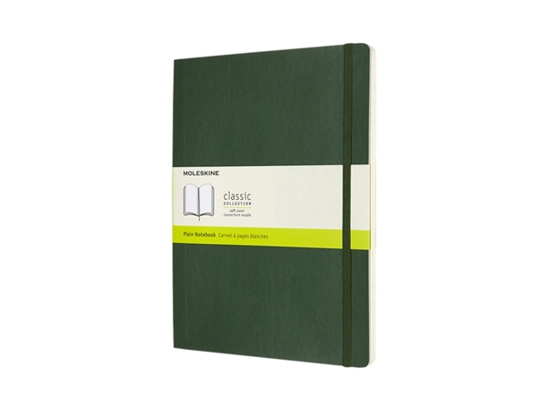 Een Notitieboek Moleskine XL 190x250mm blanco soft cover myrtle green koop je bij VHK Kantoorartikelen