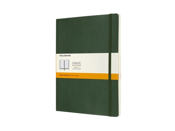 Een Notitieboek Moleskine XL 190x250mm lijn soft cover myrtle green koop je bij Hoekmankantoorartikelen.nl