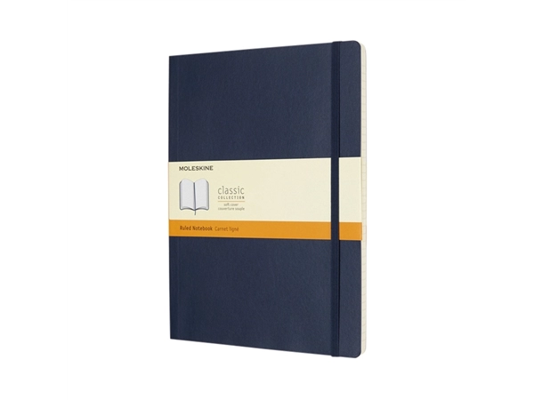 Een Notitieboek Moleskine XL 190x250mm lijn soft cover sapphire blue koop je bij Hoekmankantoorartikelen.nl