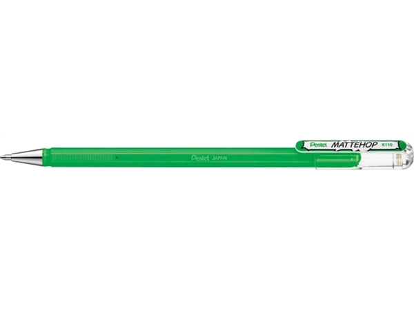 Een Gelschrijver Pentel K110 Mattehop medium groen koop je bij VHK Kantoorartikelen