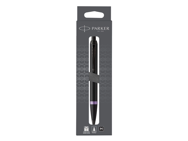 Een Balpen Parker IM black purple vibrant ring medium blister à 1 stuk koop je bij VHK Kantoorartikelen