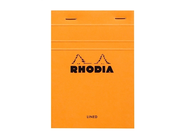 Een Schrijfblok Rhodia A6 lijn 80 vel 80gr oranje koop je bij Continu Kantoor