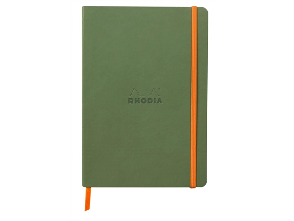 Een Notitieboek Rhodia A5 lijn 80 vel 90gr saliegroen koop je bij Continu Kantoor