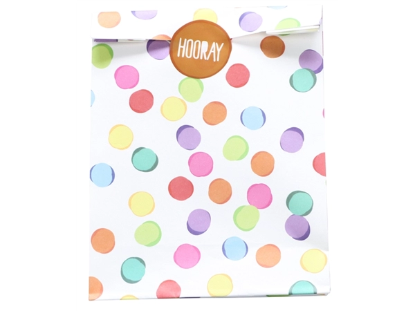 Een Uitdeelzakjes Haza Festive Colors met stickers 6 stuks koop je bij VHK Kantoorartikelen