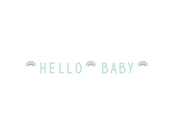 Een Letterslinger Haza Hello Baby mintgroen 2.50m koop je bij VHK Kantoorartikelen