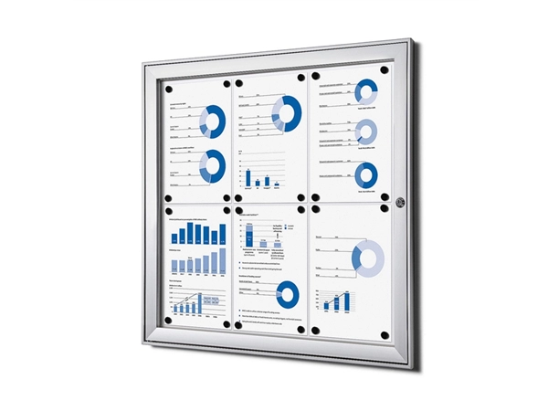 Een Vitrinebord Quantore luxe 6x A4 zilver koop je bij VHK Kantoorartikelen