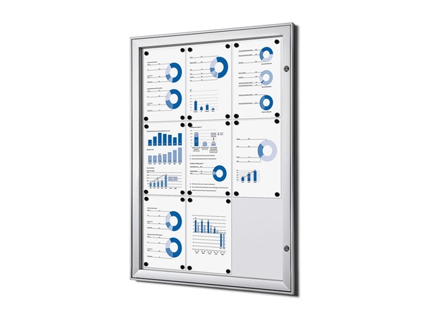 Een Vitrinebord Quantore luxe 9x A4 zilver koop je bij VHK Kantoorartikelen