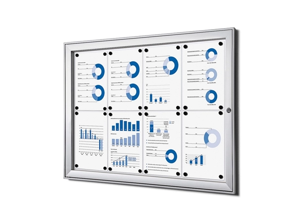 Een Vitrinebord Quantore luxe 8x A4 zilver koop je bij VHK Kantoorartikelen