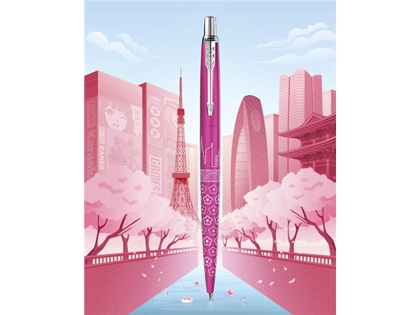 Een Balpen Parker Jotter special edition Tokyo pink CT medium koop je bij Continu Kantoor