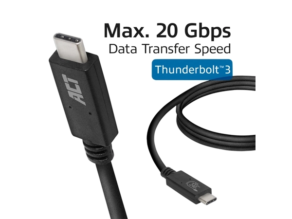 Een Kabel ACT USB-C USB 4 20Gbps Thunderbolt3 1 meter koop je bij Continu Kantoor