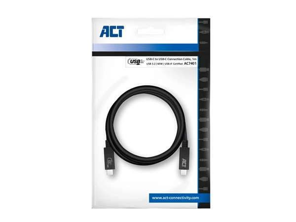 Een Kabel ACT USB 3.2 USB-C USB-IF gecertificeerd 1 meter koop je bij Continu Kantoor