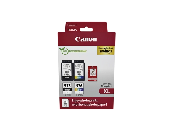 Een Inktcartridge Canon PG-575XL + CL-576XL zwart+kleur koop je bij VHK Kantoorartikelen