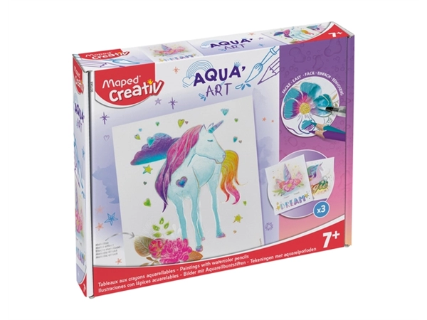 Een Hobbyset Maped Creativ Aqua'Art eenhoorn 14-delig assorti koop je bij Hoekmankantoorartikelen.nl