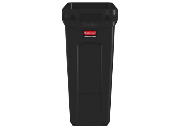 Een Afvalbak Rubbermaid Slim Jim Vented met luchtsleuven 60liter bruin koop je bij Continu Kantoor