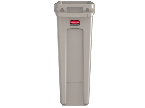 Een Afvalbak Rubbermaid Slim Jim Vented met luchtsleuven 87liter beige koop je bij Continu Kantoor