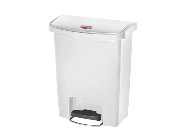 Een Pedaalemmer Rubbermaid Slim Jim Step-On 30liter wit koop je bij VHK Kantoorartikelen