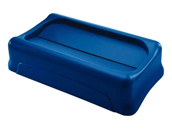 Een Deksel Rubbermaid Slim Jim Vented gesloten met swingsysteem blauw koop je bij VHK Kantoorartikelen