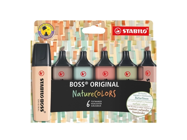 Een Markeerstift STABILO Boss 70/6 nature colors etui à 6 stuks koop je bij VHK Kantoorartikelen