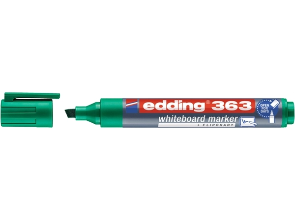 Een Viltstift edding 363 whiteboard schuin 1-5mm groen koop je bij VHK Kantoorartikelen