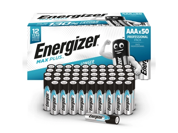 Een Batterij Energizer Max Plus 50xAAA alkaline koop je bij Continu Kantoor