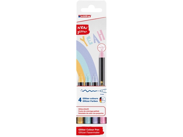 Een Fineliner edding 1200 fijn glitter pastel assorti set à 4 stuks koop je bij Hoekmankantoorartikelen.nl