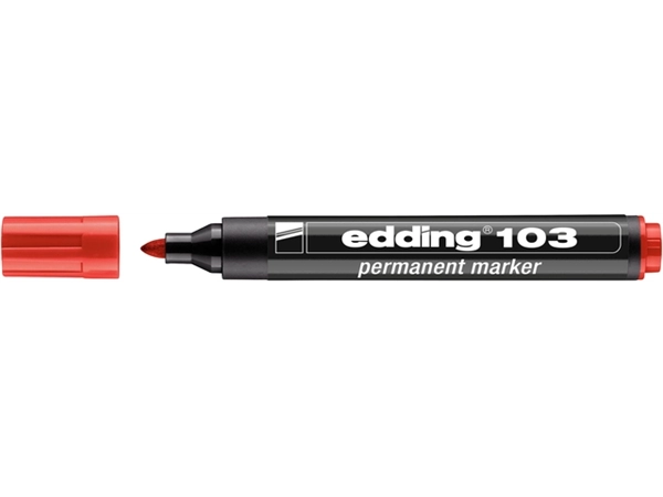 Een Viltstift edding 103 rond medium rood koop je bij VHK Kantoorartikelen