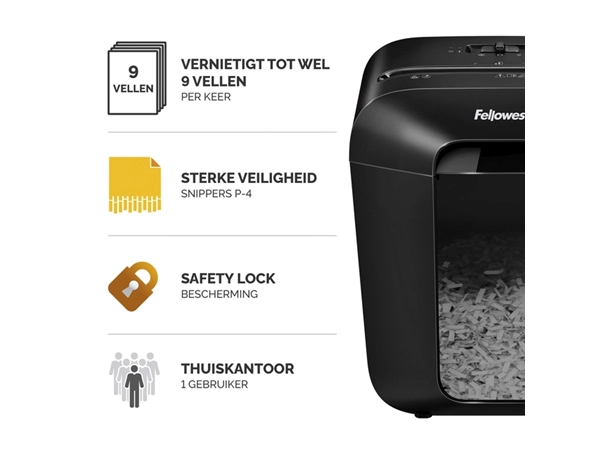 Een Papiervernietiger Fellowes Powershred LX50 snippers 4x37mm zwart koop je bij Continu Kantoor