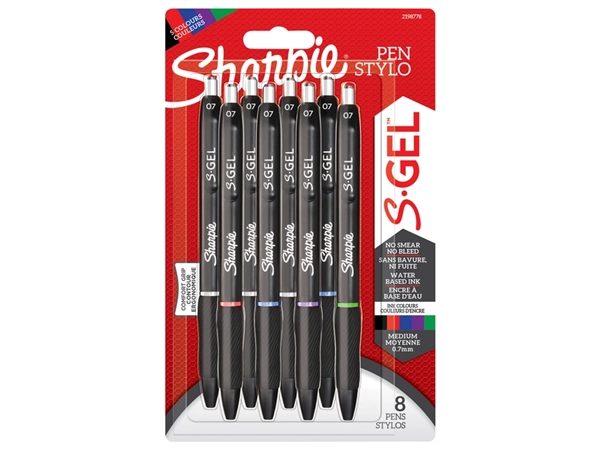 Een Gelschrijver Sharpie S-gel medium assorti blister à 8 stuks koop je bij VHK Kantoorartikelen