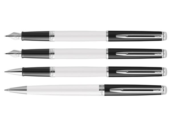 Een Vulpen Waterman Hémisphère Colour Blocking black en white CT medium koop je bij Continu Kantoor