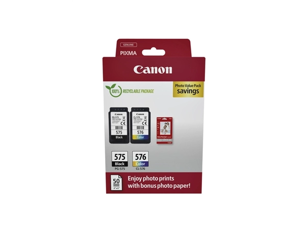 Een Inktcartridge Canon PG-575 + CL-576 zwart + kleur koop je bij VHK Kantoorartikelen