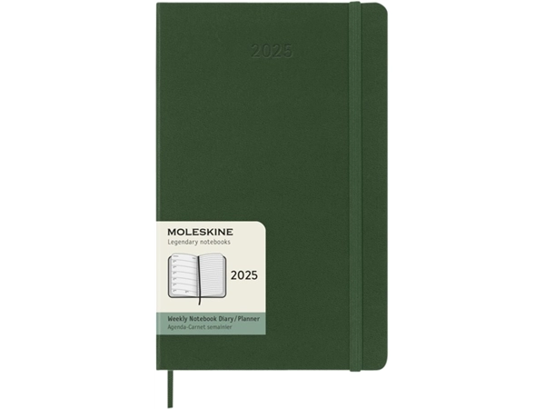 Een Agenda 2025 Moleskine 12M Planner Weekly 7dagen/1pagina large hc myrtle green koop je bij Continu Kantoor