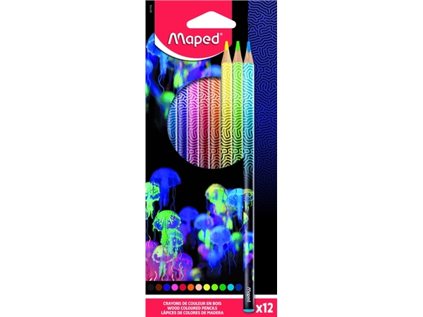 Een Kleurpotlood Maped Deepsea Paradise set à 12 kleuren koop je bij Hoekmankantoorartikelen.nl