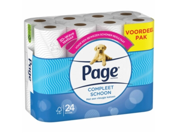 Een Toiletpapier Page Compleet Schoon 2-laags 140vel 24 rol wit koop je bij Continu Kantoor