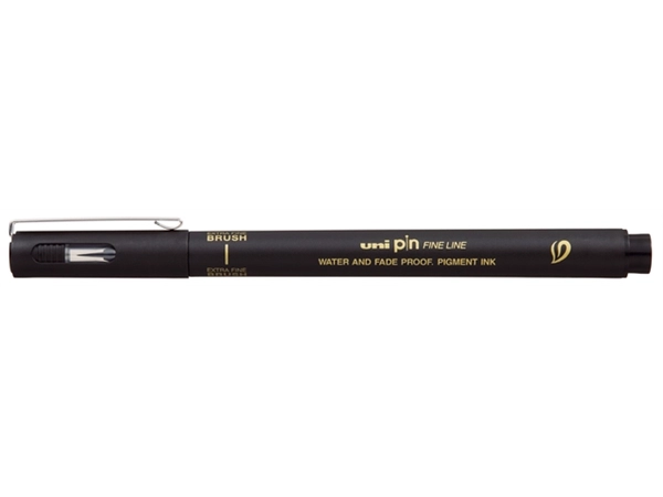 Een Fineliner Uni-ball Pin brush EF zwart koop je bij Continu Kantoor