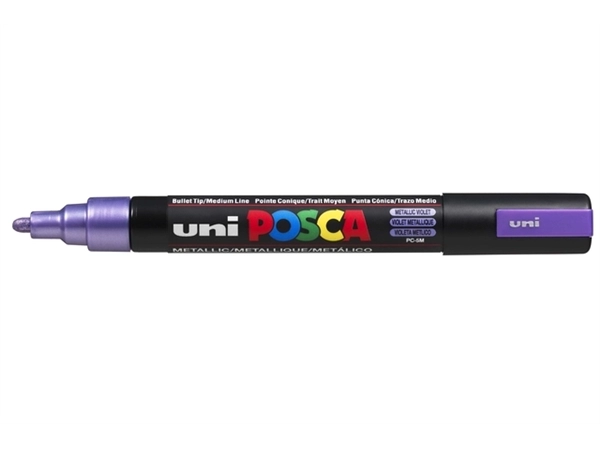 Een Verfstift Posca PC5M medium metallic paars koop je bij Continu Kantoor